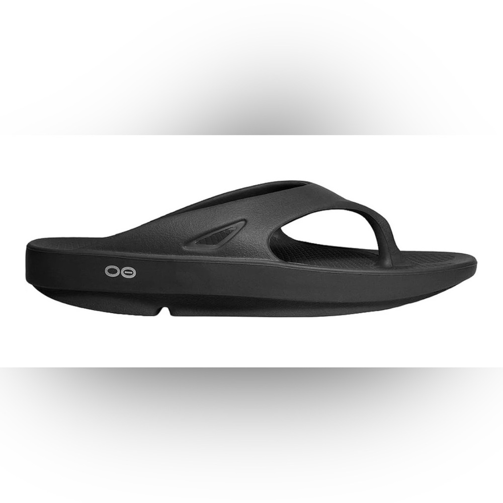 Oofos Black Slide Sandals